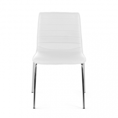 silla confidente blanco 4 patas piel sintetica sin brazos 3