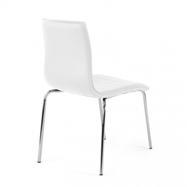 silla confidente blanco 4 patas piel sintetica sin brazos 6