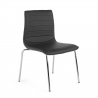 Silla confidente Alisa, Estructura cromada, Ecopiel