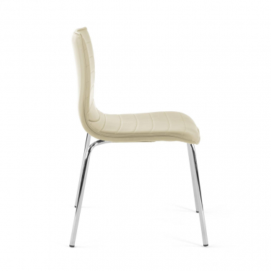 silla confidente beige 4 patas piel sintetica sin brazos 3