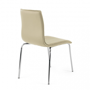 silla confidente beige 4 patas piel sintetica sin brazos 5