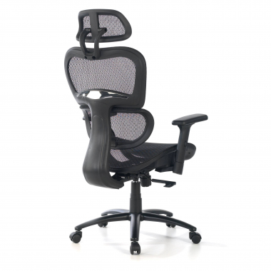 silla ergonomica negro estructura negra malla brazos regulables 3d doble soporte lumbar reposacabezas 7