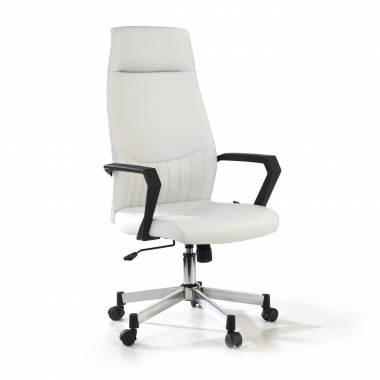 sillon de oficina blanco victory piel sintetica brazos fijos 1