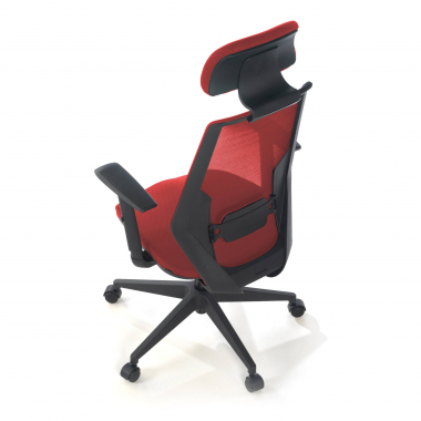 silla de oficina rojo belinda malla brazos regulables 1d soporte lumbar reposacabezas 7