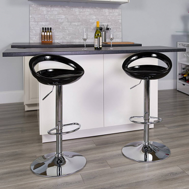 taburete de cocina negro danko plastico sin brazos 6