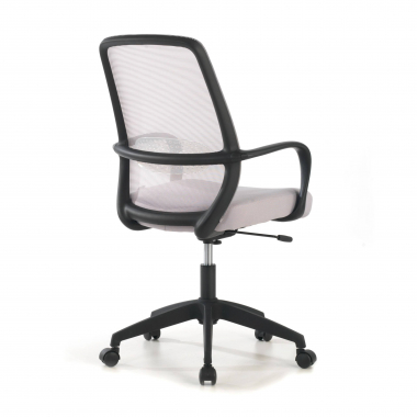 silla giratoria gris estructura negra malla brazos fijos 7