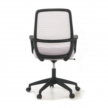 silla giratoria gris estructura negra malla brazos fijos 8