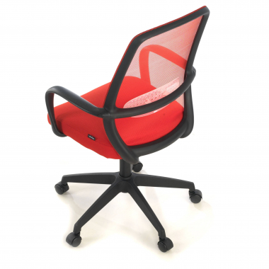 silla giratoria rojo estructura negra malla brazos fijos 9