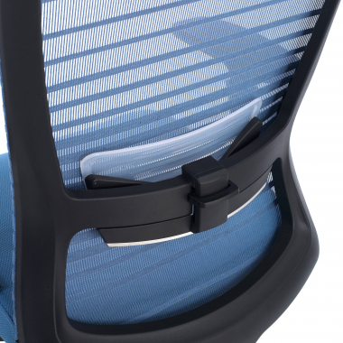 silla de oficina azul tesla malla brazos regulables 3d soporte lumbar reposacabezas 6