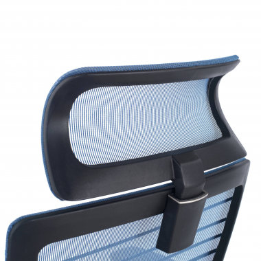 silla de oficina azul tesla malla brazos regulables 3d soporte lumbar reposacabezas 5