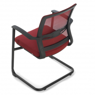 silla confidente rojo alpha malla brazos fijos 8
