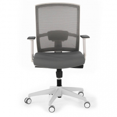 silla ergonomica blanco gris estructura blanca malla brazos regulables 1d soporte lumbar 4