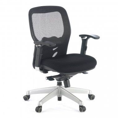 silla teletrabajo negro sin reposacabezas malla brazos regulables 3d soporte lumbar 1