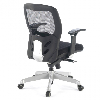 silla teletrabajo negro sin reposacabezas malla brazos regulables 3d soporte lumbar 6