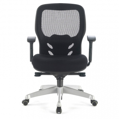 silla teletrabajo negro sin reposacabezas malla brazos regulables 3d soporte lumbar 4