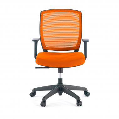 silla giratoria naranja silla estructura negra malla brazos regulables 1d 3