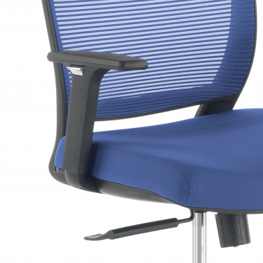 silla giratoria azul silla estructura negra malla brazos regulables 1d 5