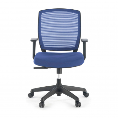 silla giratoria azul silla estructura negra malla brazos regulables 1d 3