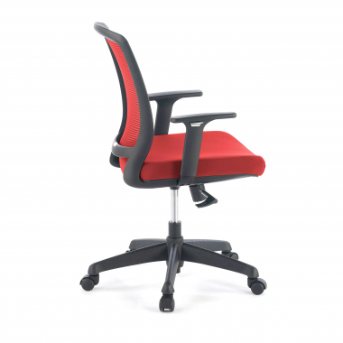 silla giratoria rojo silla estructura negra malla brazos regulables 1d 6