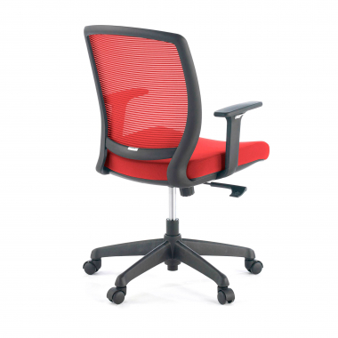silla giratoria rojo silla estructura negra malla brazos regulables 1d 4