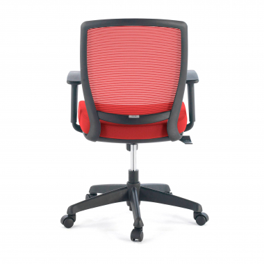 silla giratoria rojo silla estructura negra malla brazos regulables 1d 7