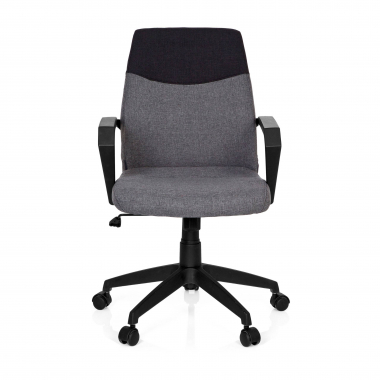 silla de oficina gris respaldo bajo tela brazos fijos 3
