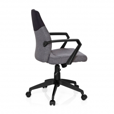 silla de oficina gris respaldo bajo tela brazos fijos 4