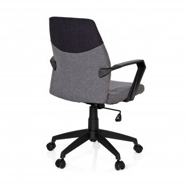 silla de oficina gris respaldo bajo tela brazos fijos 6