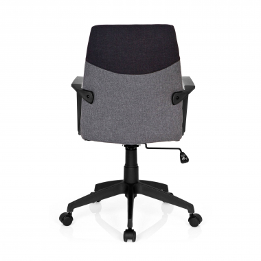 silla de oficina gris respaldo bajo tela brazos fijos 7