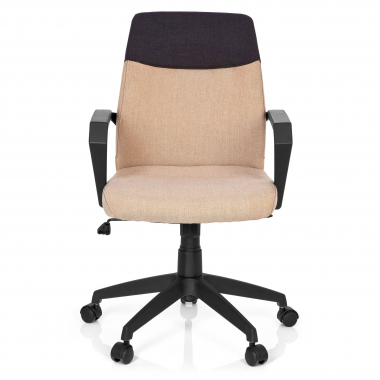 silla de oficina marron respaldo bajo tela brazos fijos 3