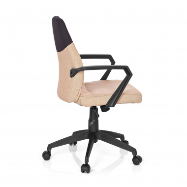 silla de oficina marron respaldo bajo tela brazos fijos 4