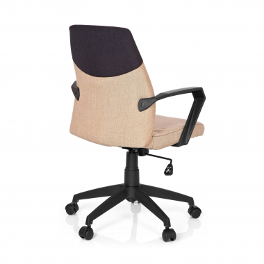 silla de oficina marron respaldo bajo tela brazos fijos 6