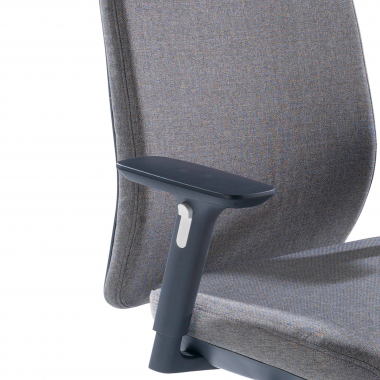 silla de oficina gris tapizada tejido tela brazos regulables 3d 5