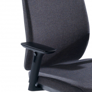 silla de oficina negro tapizada tejido tela brazos regulables 3d 5