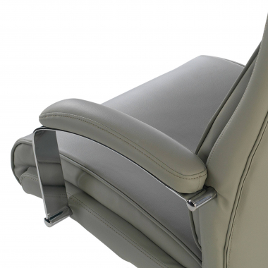 sillon de oficina gris counter piel sintetica brazos tapizados 4