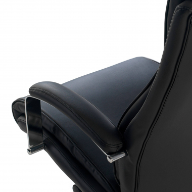 sillon de oficina negro counter piel sintetica brazos tapizados 4