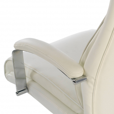 sillon de oficina blanco counter piel sintetica brazos tapizados 4