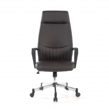 sillon de oficina marron victory piel sintetica brazos fijos 3
