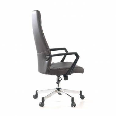 sillon de oficina marron victory piel sintetica brazos fijos 4