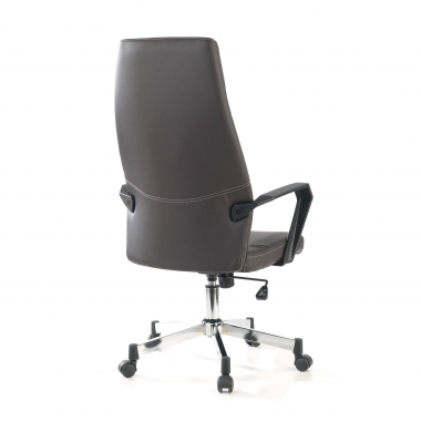 sillon de oficina marron victory piel sintetica brazos fijos 6