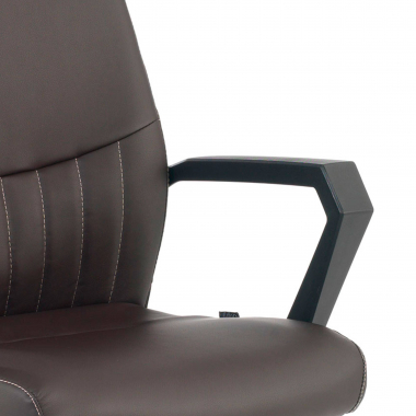 sillon de oficina marron victory piel sintetica brazos fijos 5