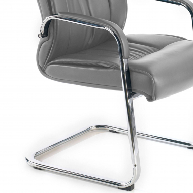 silla confidente gris patin piel natural piel natural brazos tapizados 7