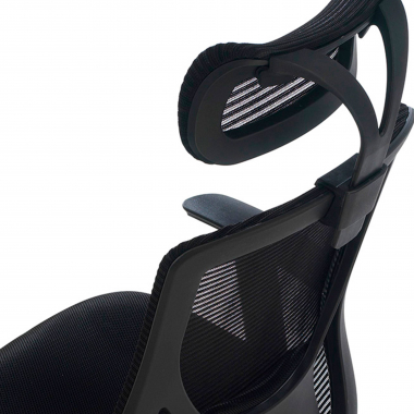 silla de oficina negro lake malla brazos regulables 1d soporte lumbar reposacabezas 5