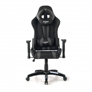 silla gaming gris spider piel sintetica brazos moviles cojin lumbar y cervical reposacabezas 4