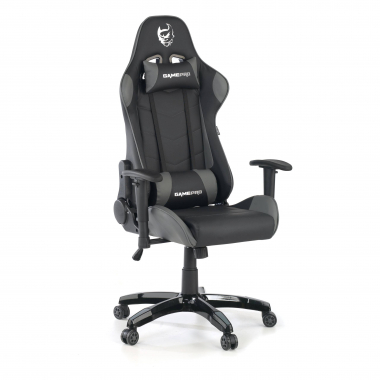silla gaming gris game pro piel sintetica brazos moviles cojin lumbar y cervical reposacabezas 1