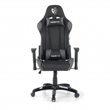silla gaming gris game pro piel sintetica brazos moviles cojin lumbar y cervical reposacabezas 4