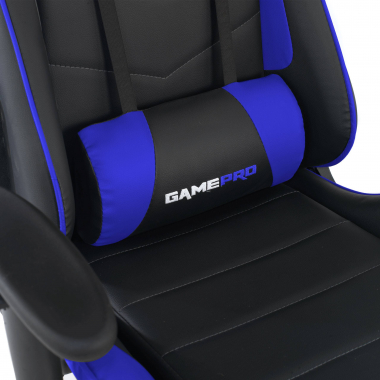 silla gaming azul game pro piel sintetica brazos moviles cojin lumbar y cervical reposacabezas 6