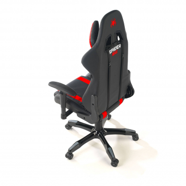 silla gaming rojo spider piel sintetica brazos moviles cojin lumbar y cervical reposacabezas 9