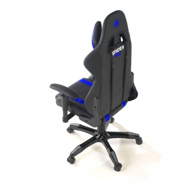 silla gaming azul spider piel sintetica brazos moviles cojin lumbar y cervical reposacabezas 8