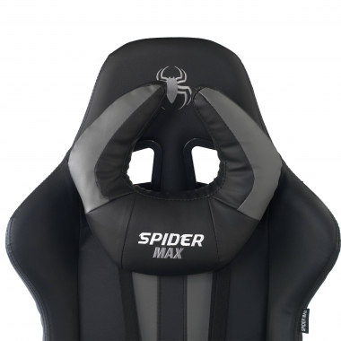 silla gaming gris spider piel sintetica brazos moviles cojin lumbar y cervical reposacabezas 5